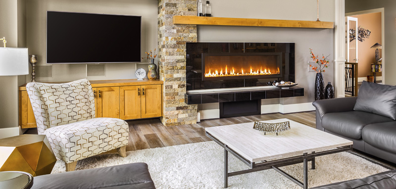 Gas fireplaces like this available in Kirkland, Monroe, Redmond