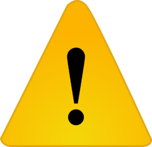 orange warning sign with exclamation point